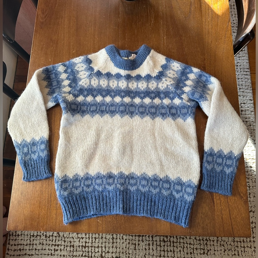 VINTAGE 100% WOOL FAIR ISLE CREWNECK SWEATER - MADE IN SCOTLAND